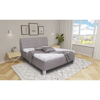 Postel Pohoda Čalouněná postel Laura 180x200 s matrací Miami Zvolte látku: alfa 120, Barva nožiček: Chrom 15 cm