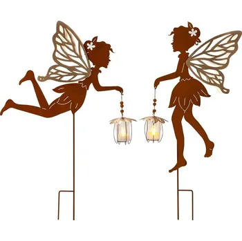 Zahradní dekorace LED zahradní zápich Víla 2 ks