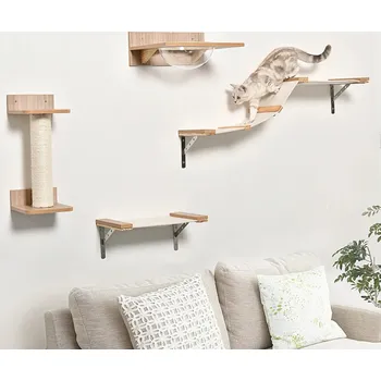 Nástěnné škrabadlo pro kočky | světle hnědé