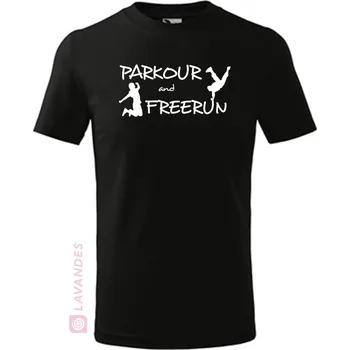 Parkour and Freerun, dětské, černá, 158 (Dětské tričko na parkour)