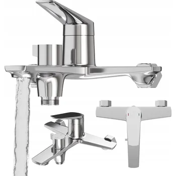 Vodovodní baterie Jednopáková vanová a sprchová baterie na okraj vany Granitan NAVE, stříbrná