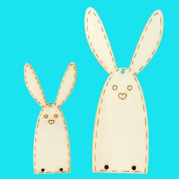 Dřevěná hračka Dřevěný výřez z překližky, OBŠÍVANÝ ZAJÍČEK-velký, 14,1x6,8cm, 1ks