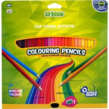 Pastelka Cricco Pastelky Cricco, trojhranné, 60 barev, blistr