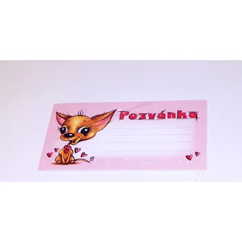 Pozvánka Pozvánka, PEJSEK, 19x10cm, 10ks/bal.