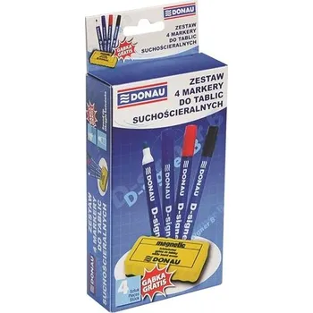 Popisovač na bílé tabule Donau s houbičkou, 4 ks