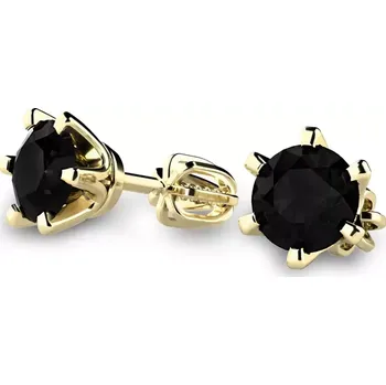 Náušnice Dámské náušnice žluté zlato 585/1000 přírodní diamant 0.820 ct černé 10990-ZL-DIA-Black