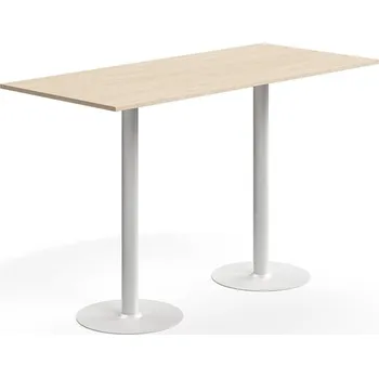 Jídelní stůl Barový stůl ALVA, 1800x800x1100 mm, vysokotlaký laminát, bílá/bříza