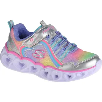 Dívčí tenisky Barevné dívčí svítící tenisky Skechers Heart Lights-Rainbow Lux 302308L-SMLT Velikost: 32
