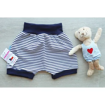 AMÁLKA Kraťasy s náplety, tmavé pruhy Velikost: 68-74