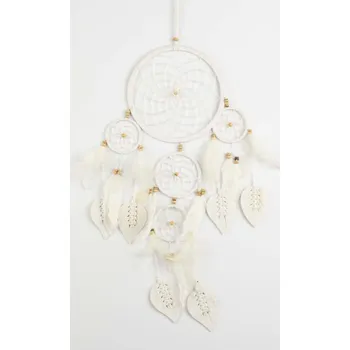Lapač snů Lapač snů LEAF bílá / délka 60 cm