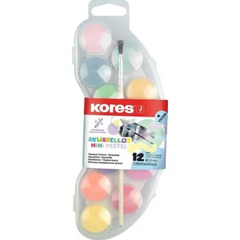 Vodová barva Vodové barvy Kores AKUARELLOS,12 pastelových barev