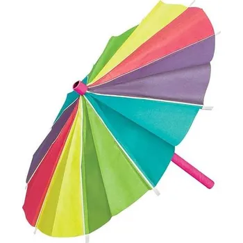 Koktejlová dekorace AMSCAN - Sada 3 barevných papírových deštníků -