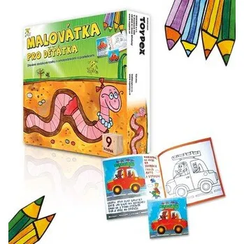 Dřevěná hračka TOPA Kreativní set - Malovátka pro děťátka - 9 kostek a omalovánky