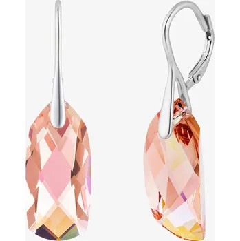 Náušnice Preciosa Stříbrné náušnice Crystal Bay s českým křišťálem Preciosa, růžové