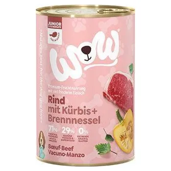 Krmivo pro psa WOW Dog konzerva Junior hovězí s dýní 400g