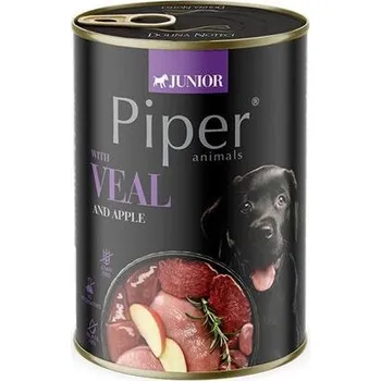 Krmivo pro psa PIPER JUNIOR s telecím a jablky, konzerva pro štěňata 400 g