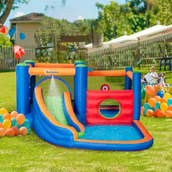 Skákací hrad Nafukovací skákací hrad s vodní skluzavkou | 380 x 340 x 170 cm