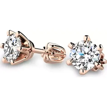 Náušnice Dámské náušnice růžové zlato 585/1000 přírodní diamant 0.820 ct G/SI briliantové 10990-CV-DIA