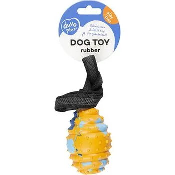 Hračka pro psa Hračka DUVO+ lopta rugby so šnúrkou, gumená, viacfarebná S - 39x5,4x5,4cm