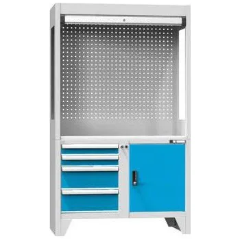 Polak Kontrolní pracoviště, 1200 x 800 x 2030 mm, šedá-modrá