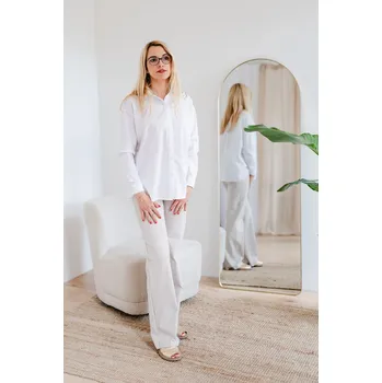 Dámské kalhoty Dámské bavlněné široké kalhoty LUX - béžové - KALUXBEXS