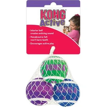 Hračka pro psa Hračka Kong Cat Active Lopty tenisové so zvončekom, guma vulkanizovaná (3 bal.)