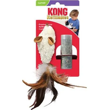 Hračka pro kočku Hračka Kong Cat Refillables Feather Mouse Naplniteľná myš s catnipom a perím, polyester