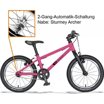 Jízdní kolo KUBIKES 16L MTB Automatic 2 rychlostní růžová glazura