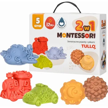 Tullo - Senzorické hračky - vozidla s míčky 5 ks