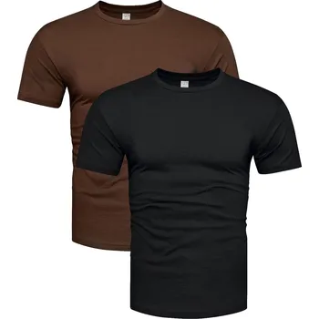 Pánské tričko Recea Pánská sada triček Silao černo-hnědá M