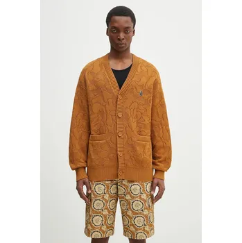 Pánský svetr Bavlněný kardigan A Bathing Ape Solid Camo Jacquard One Point pánský, hnědá barva, 1L30120301, XL, 82X