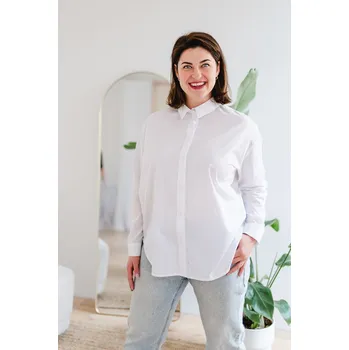 Dámská košile Dámská bavlněná košile OVERSIZE bílá - KOOVBIL
