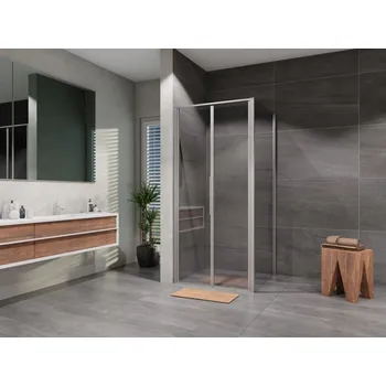 Sprchový kout obdélník otevírací dvoukřídlý Tadao 800x900, chrom, čiré sklo