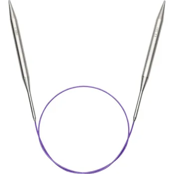 Jehlice Annie's Knit Pevné kruhové jehlice 100 cm –⁠⁠⁠⁠⁠⁠ nerezová ocel 100 cm: 5,5 mm