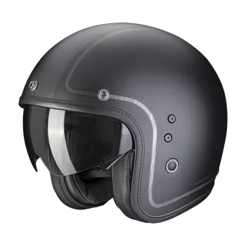 Motodoplněk Moto přilba SCORPION BELFAST EVO RETROL matná černo/stříbrná XXL