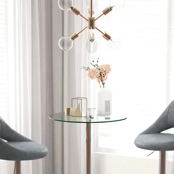 Jídelní stůl Vysoký barový stůl Ø60 x 102 cm | průhledný