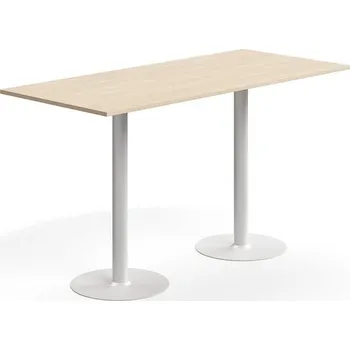 Jídelní stůl Barový stůl ALVA, 1800x800x1000 mm, vysokotlaký laminát, bílá/bříza