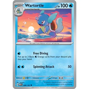 Sběratelská karetní hra Wartortle MEW 008/165 - reverse holo