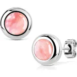 NUBIS® Ocelové náušnice Watermelone Quartz 8mm - NB017-08