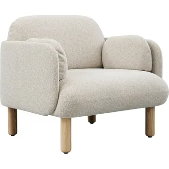 Křeslo Narbutas Béžovo-bílé bouclé křeslo MYAMI