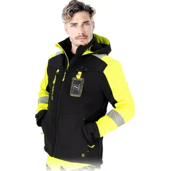 Pánská softshellová bunda Leber&Hollman RAUT SH Rip-Stop Softshellová bunda Black/Yellov