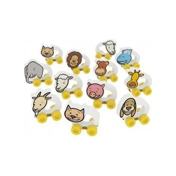 Dřevěná hračka MILLAMINIS Zvířátka autíčka 12