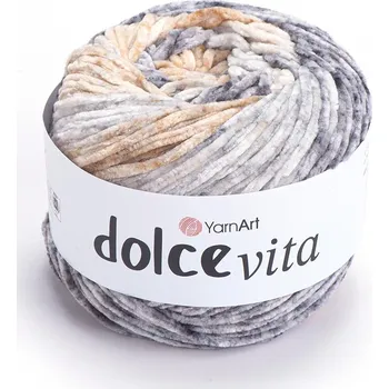 Příze Yarn Art Dolce Vita 3412 odstíny šedé a béžové