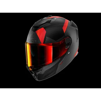 Helma na motorku SHARK SPARTAN GT PRO DOKHTA CARBON Mat Červená-Šedá XS