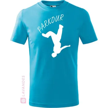 Chlapecké tričko Parkour, dětské, tyrkys, 158 (Dětské tričko na parkour)