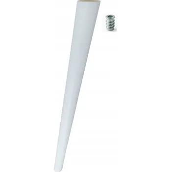 Stolová podnož Šikmá dřevěná noha 65 cm bílý lak s pouzdrem M8 pro stůl nebo lavici