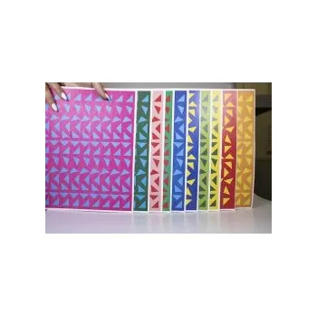 Barevný papír Vzorovaný karton 54 - Trojúhelník hrany - barevné A3 10ks 9254-99