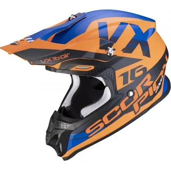 Helma na motorku Moto přilba SCORPION VX-16 AIR X-TURN matná oranžovo/modrá S