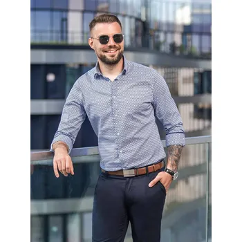 FERATT Pánská košile ALEJANDRO MODERN modrá vzor Velikost: M