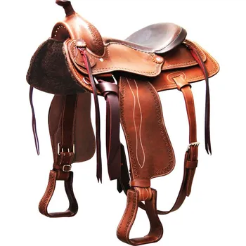 Jezdecké sedlo Westernové sedlo REINER RED HORNS COMPLETE Hnědá 16"